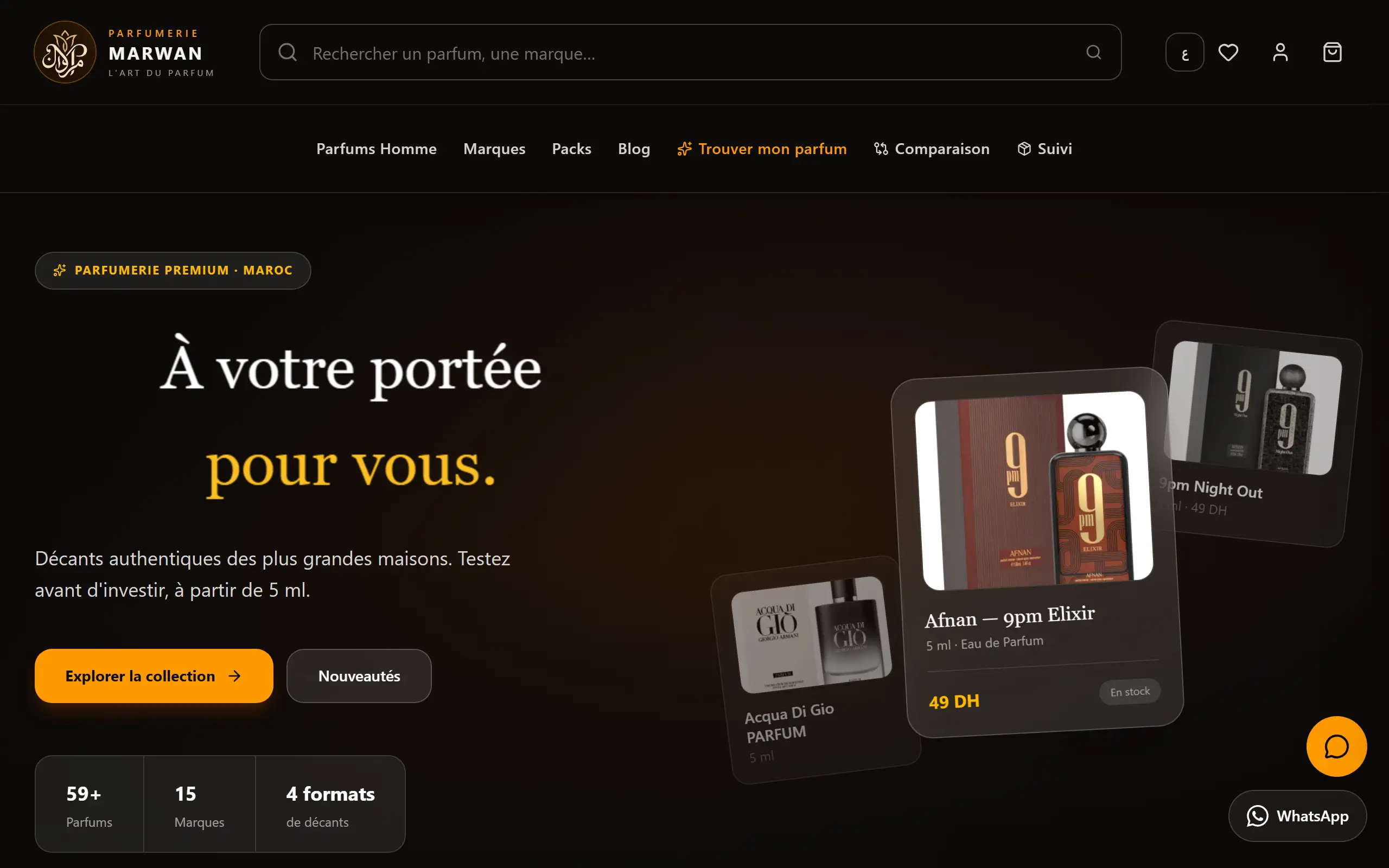 Aperçu du site Parfumerie Marwan